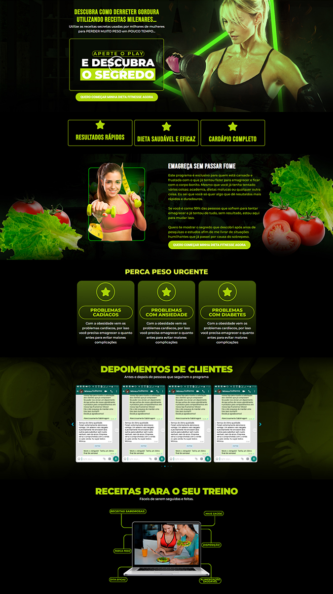 Landing page para mentor de emagrecimento - aumento de conversão com anúncios pagos
